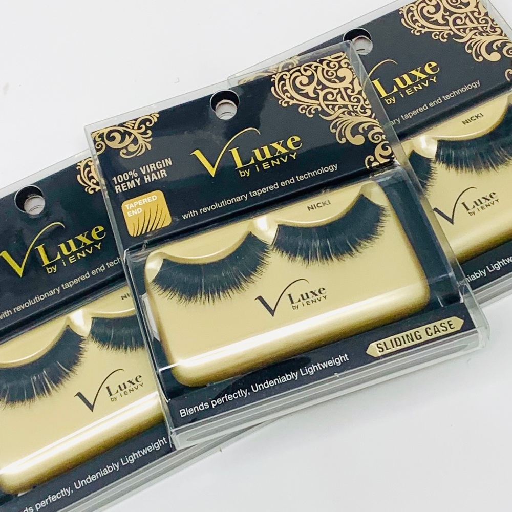 Nicki by Vluxe I Envy Human Hair Eyelashes-3pk